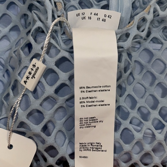 NWT Akris Punto ice blue denim mesh shirt - size US 12 - Picture 4 of 4